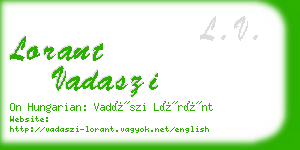 lorant vadaszi business card